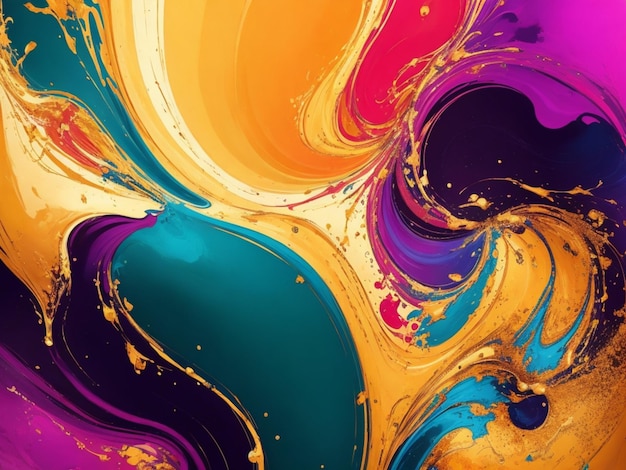 Kolorowy obraz abstrakcyjny z odrobiną farby