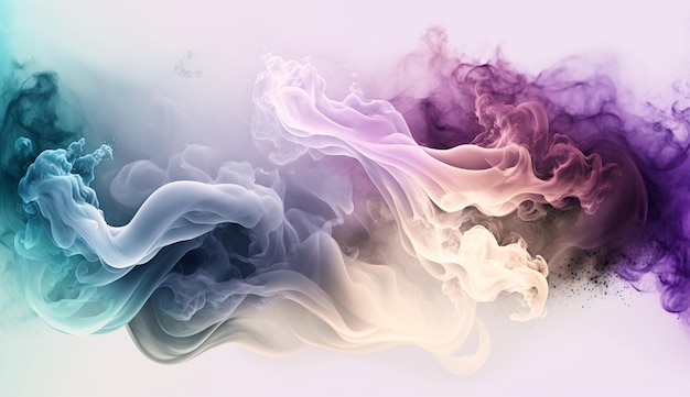 Kolorowy obraz dymu z białym tłem