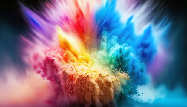 Zdjęcie kolorowy obraz tęczy kolorowego chmury