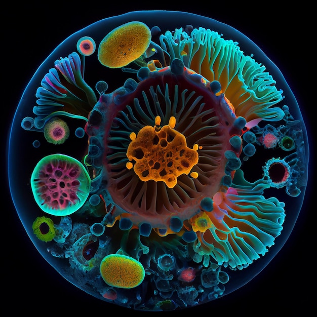 Kolorowy obraz wirusa w kółku