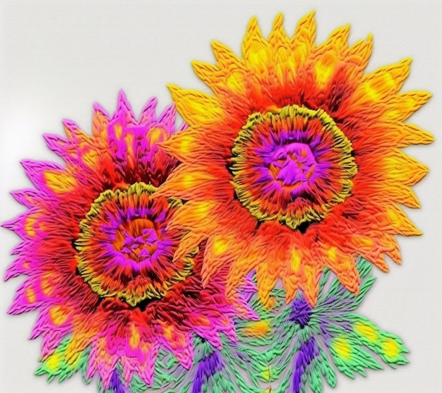 Kolorowy obrazek przedstawiający dwa słoneczniki z napisem słońce.