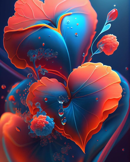 Kolorowy obrazek przedstawiający liście z napisem miłość