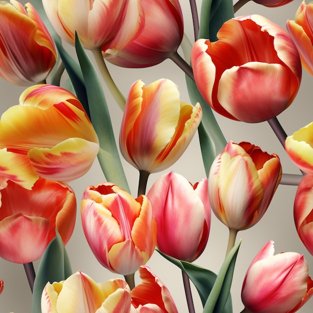Kolorowy obrazek przedstawiający tulipany ze słowem tulipany.
