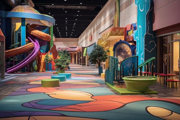 Zdjęcie kolorowy obszar zabaw dla dzieci w pomieszczeniu xa