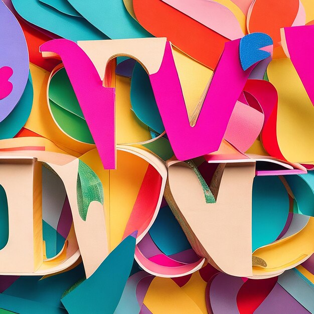 Kolorowy papier ze słowem miłość