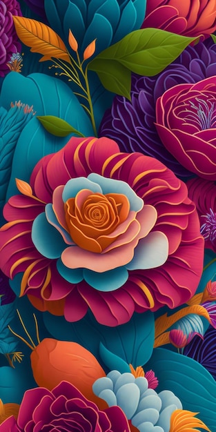 Kolorowy papierowy kwiatek z różowym tłem