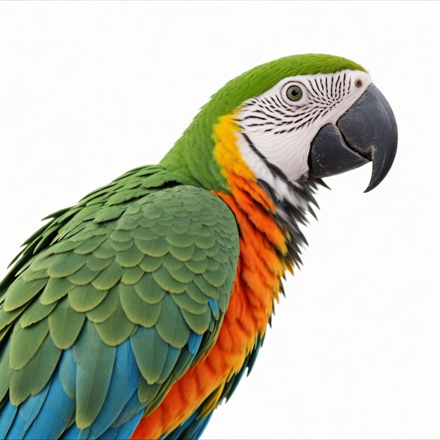 kolorowy papuga jest pokazany z niebieskim i zielonym skrzydłem