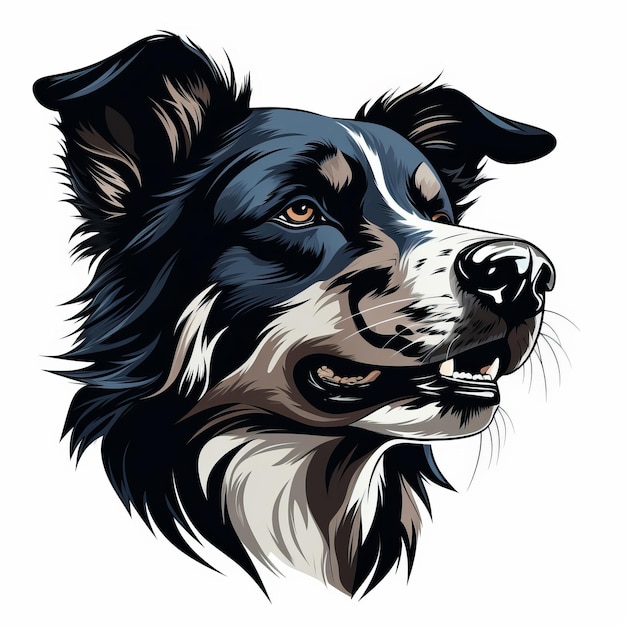 Kolorowy portret psa w stylu kreskówki w rozdzielczości 8k