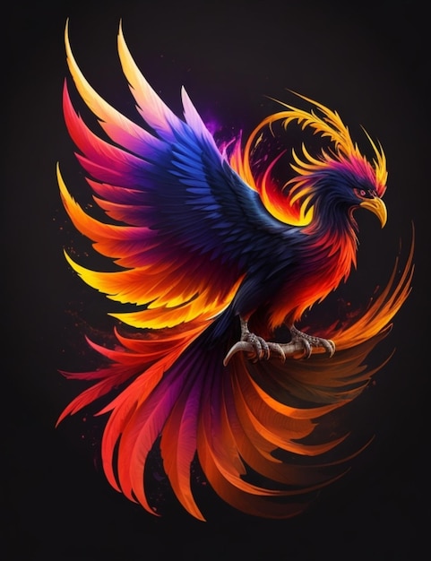 kolorowy projekt logo phoenix