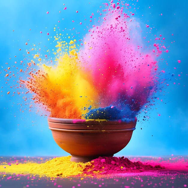 Zdjęcie kolorowy projekt tła happy holi