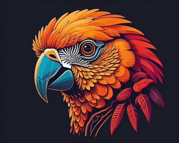 Kolorowy ptak papuga projekt ilustracji