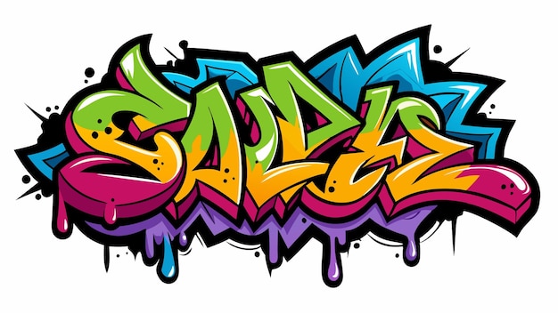 kolorowy rysunek graffiti z słowem "s" na nim