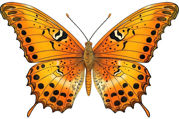 Kolorowy rysunek motyla wyizolowany na witce Generative AI