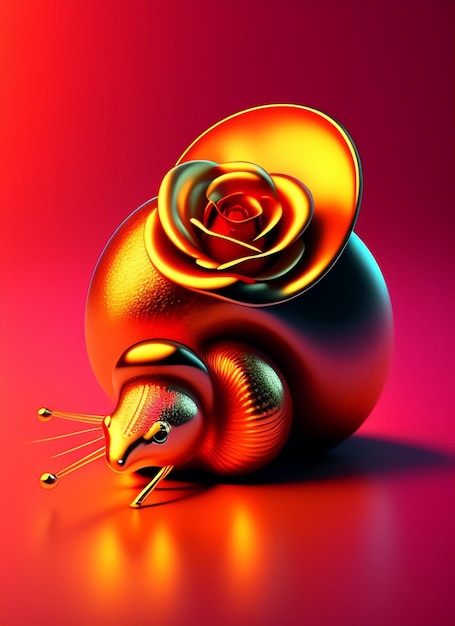 Kolorowy ślimak z spiralnym wzorem ilustracji generatywnej AI