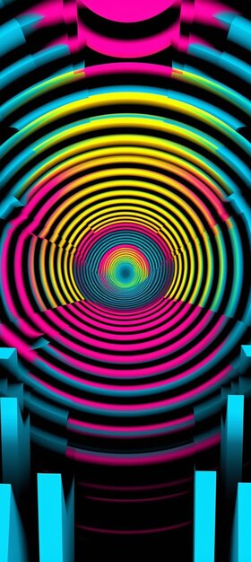 Kolorowy spiralny wzór z napisem "na nim"