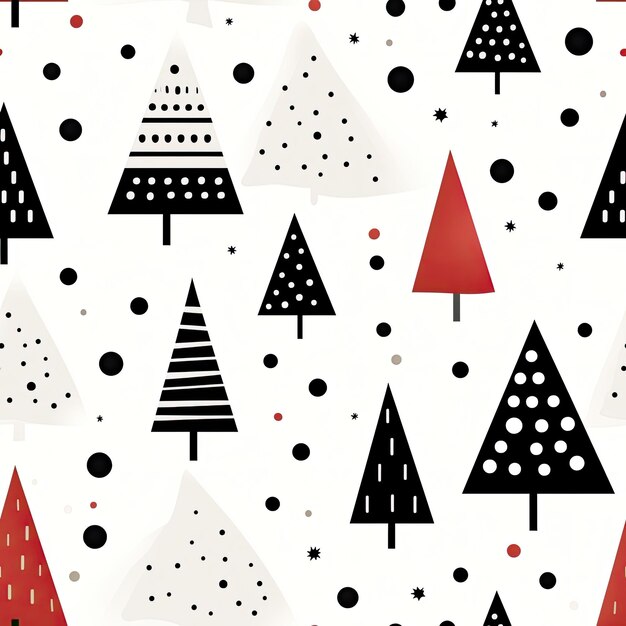 Kolorowy świąteczny wzór z choinkami Zimowy projekt do pakowania prezentów