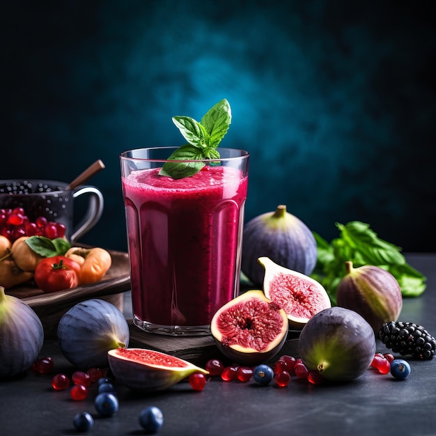 Kolorowy świeży owocowy smoothie