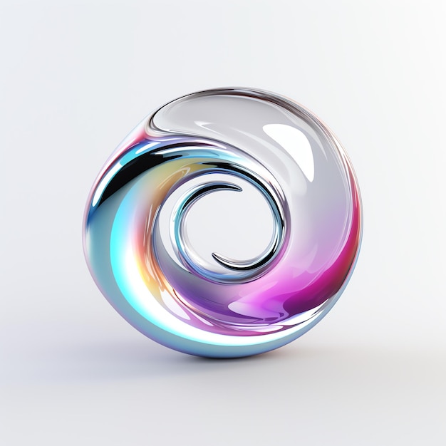 Zdjęcie kolorowy swirly szklany obiekt