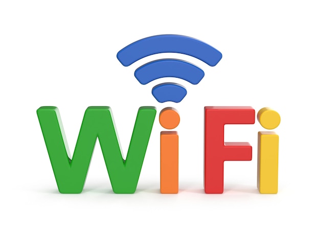 Zdjęcie kolorowy symbol wi-fi