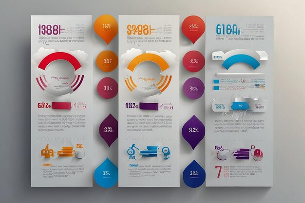 Zdjęcie kolorowy szablon kroków infograficznych