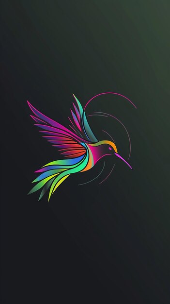 Kolorowy, unikalny szablon projektu logo kolibri