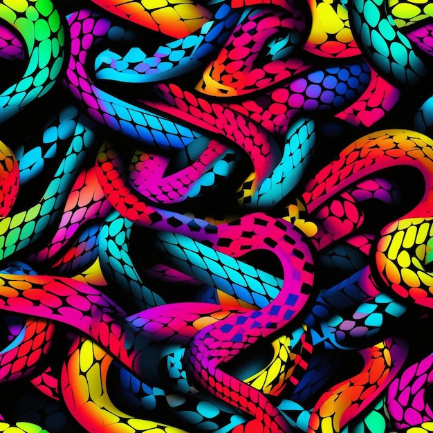 Kolorowy wąż w kolorowym pokazie.