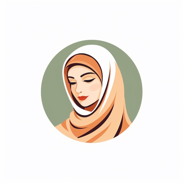 kolorowy wektor logo hidżabu płaskiego