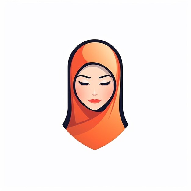 kolorowy wektor logo hidżabu płaskiego
