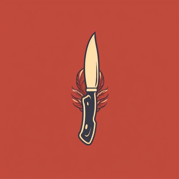 Zdjęcie kolorowy wektor logo noża płaskiego