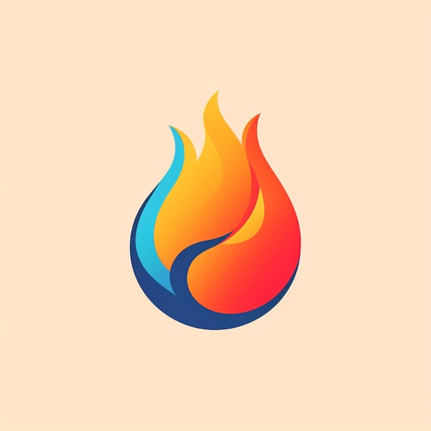 kolorowy wektor logo ognia płaskiego