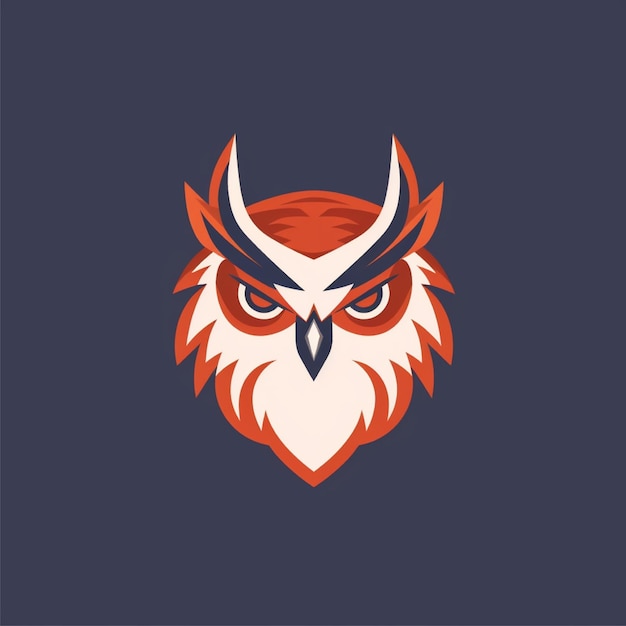 kolorowy wektor logo sowy płaskiej