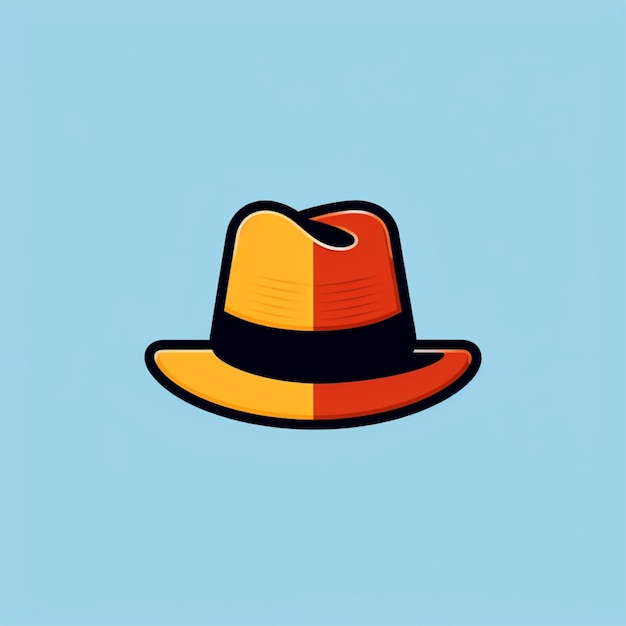 Zdjęcie kolorowy wektor logo z płaską kapeluszem