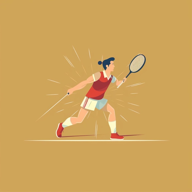 kolorowy wektor piłkarza badmintona