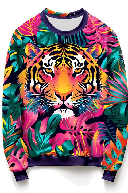 Zdjęcie kolorowy worek z obrazem tygrysa na nim