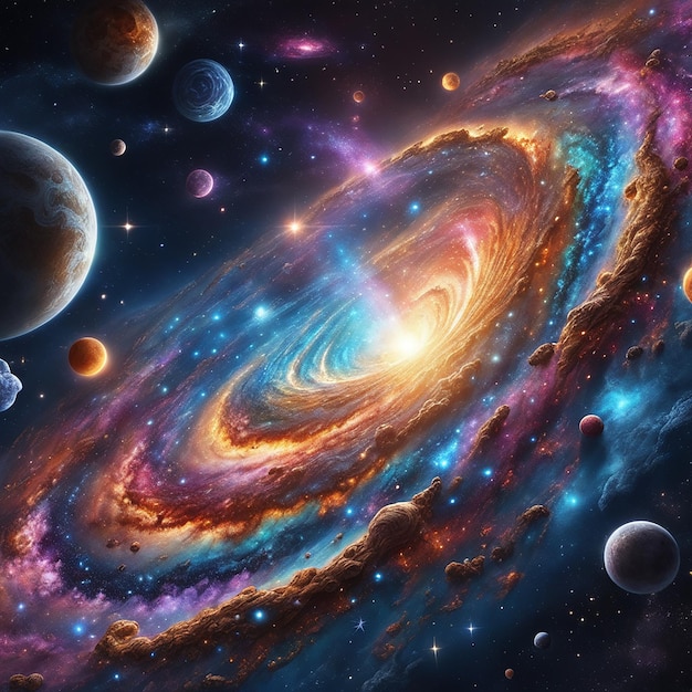 kolorowy wszechświat galaktyk