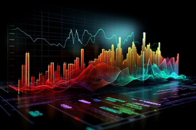 Kolorowy wykres świecowy i dane Generatywne Ai