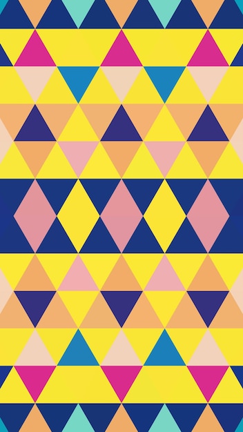 Kolorowy wzór geometryczny z trójkątami i diamentami
