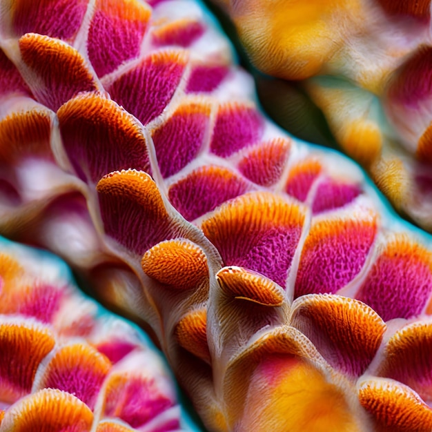 Kolorowy wzór koralowców jest pokazany ze słowem koral na dole.