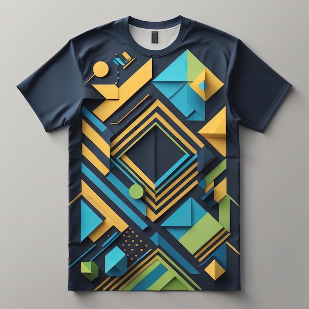 Kolorowy wzór koszulki z kształtem geometrycznym