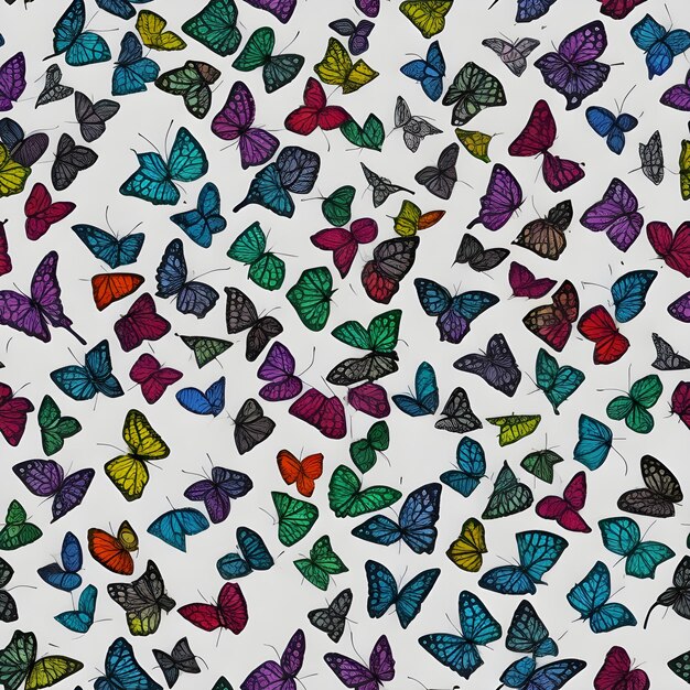 Kolorowy wzór motyla ai generuje