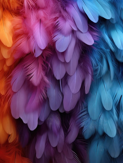 Kolorowy wzór piór Realistyczna ilustracja tekstury piór