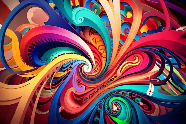 Kolorowy wzór ze spiralnym wzorem