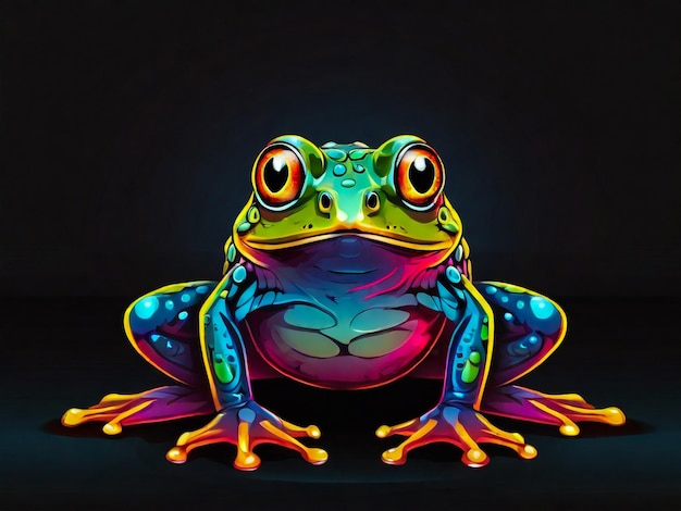 kolorowy żaba z kolorowym tłem i kolorowy obraz żaby