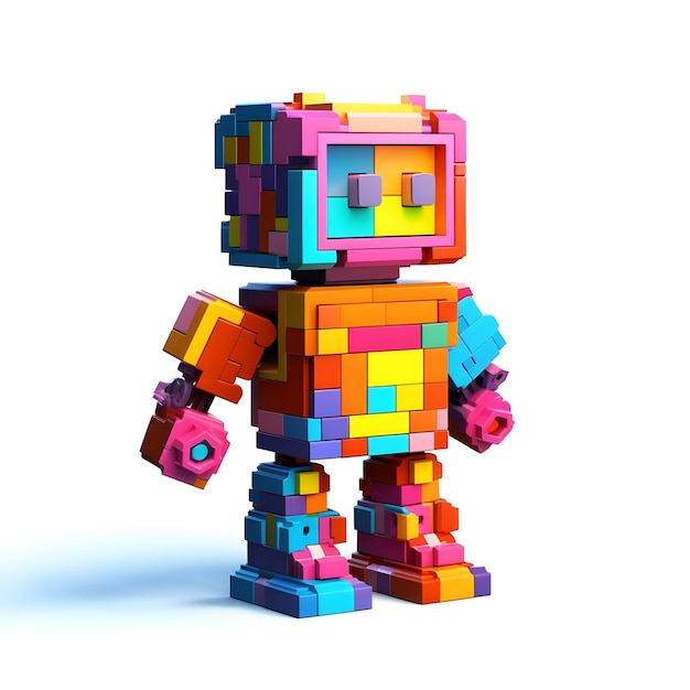 Zdjęcie kolorowy zabawkowy robot