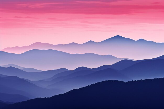 Kolorowy zachód słońca w górach Krajobraz
