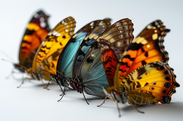 Zdjęcie kolorowy zestaw motyli