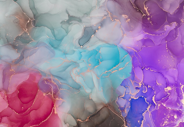 Kolory atramentu alkoholowego przezroczyste Abstrakcyjne wielokolorowe marmurowe tekstury tła