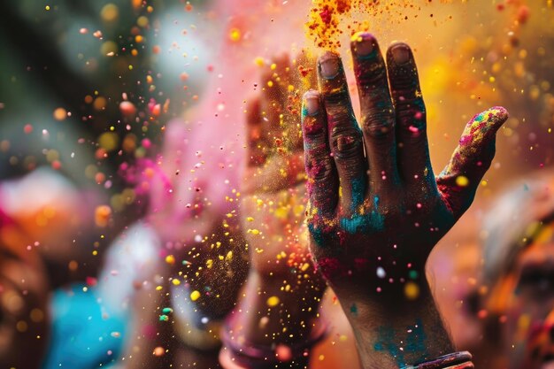 Kolory festiwalu Holi eksplodują w rękach