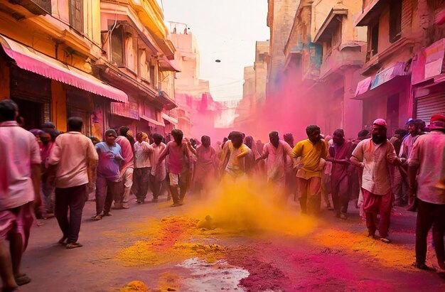 Kolory świętują Holi