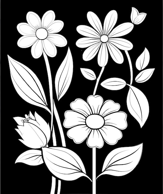 kolorystyka dla dzieci piękne kwiaty kolorystyka przeciwstresowa zarys wzór kwiatowy